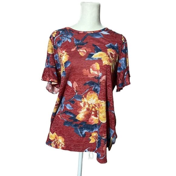 Christopher & Banks Petite Large Floral Top - Picture 1 of 7